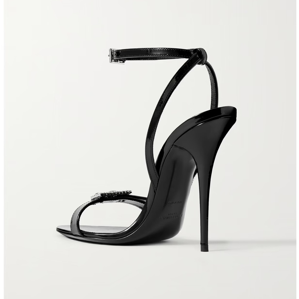 Saint Laurent Claude 110mm buckle heel sandal in patent leather - Picture 2 of 16